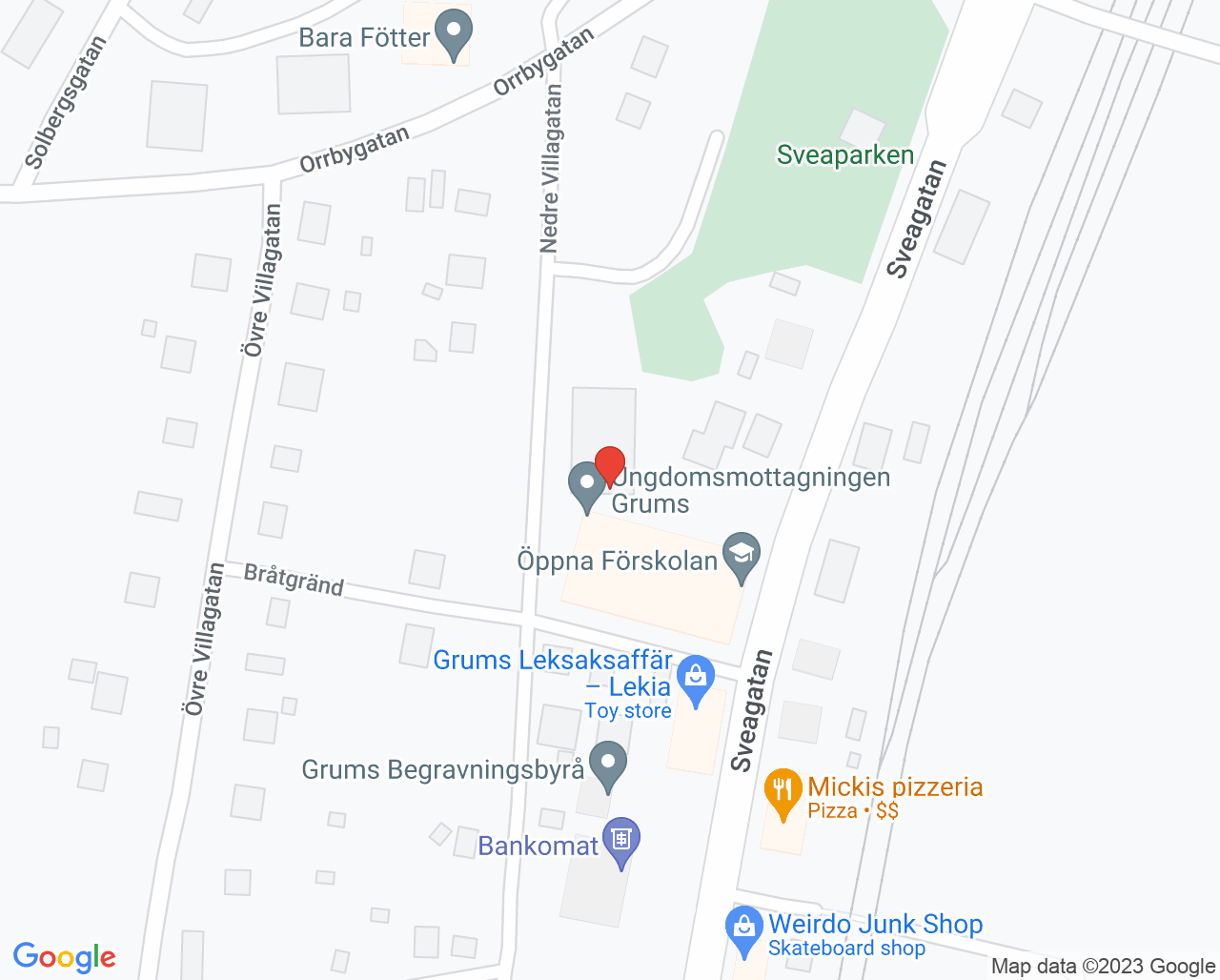 Karta till Barnavårdscentralen Grums
