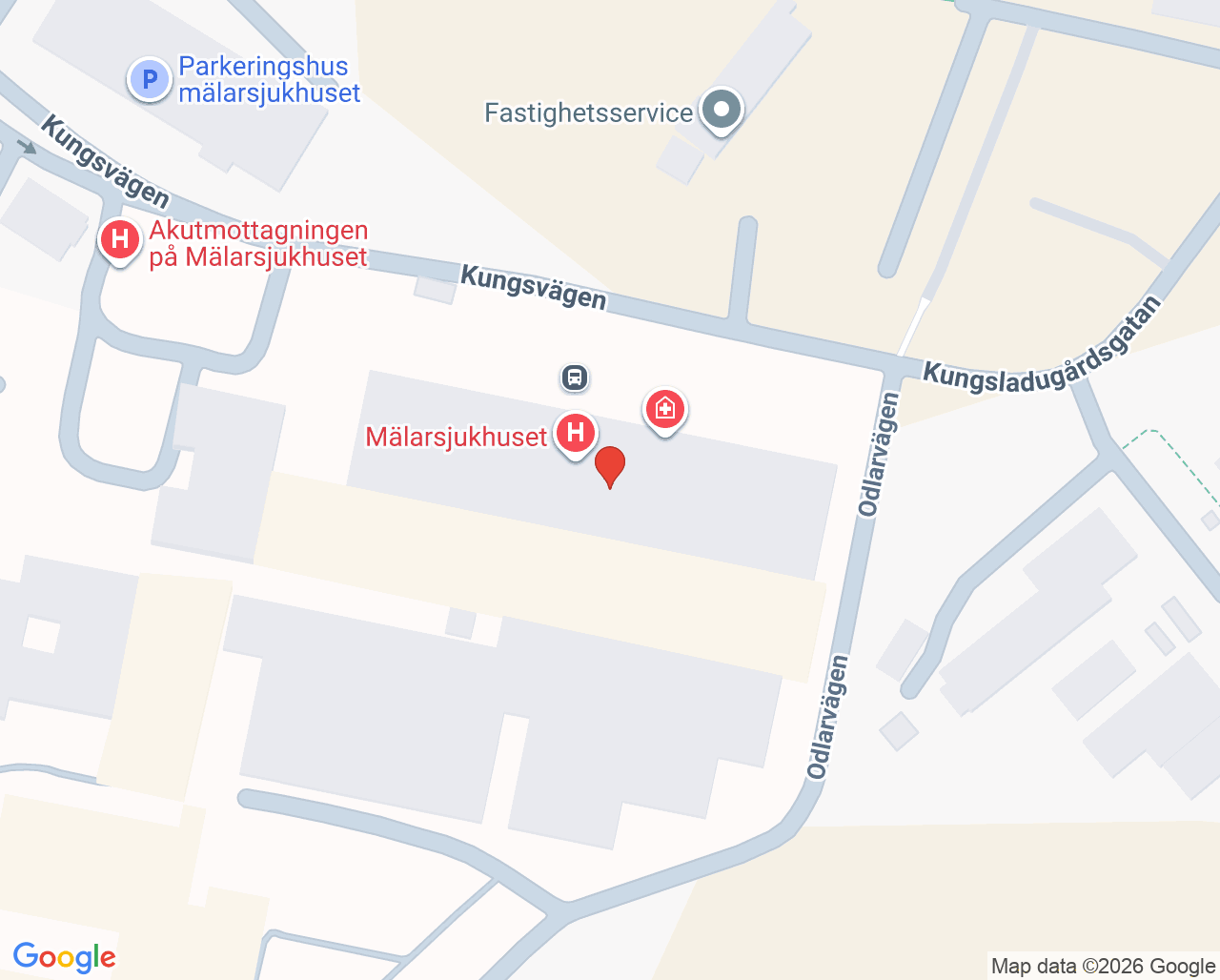 Karta till Nuklearmedicinska mottagningen Mälarsjukhuset, Eskilstuna