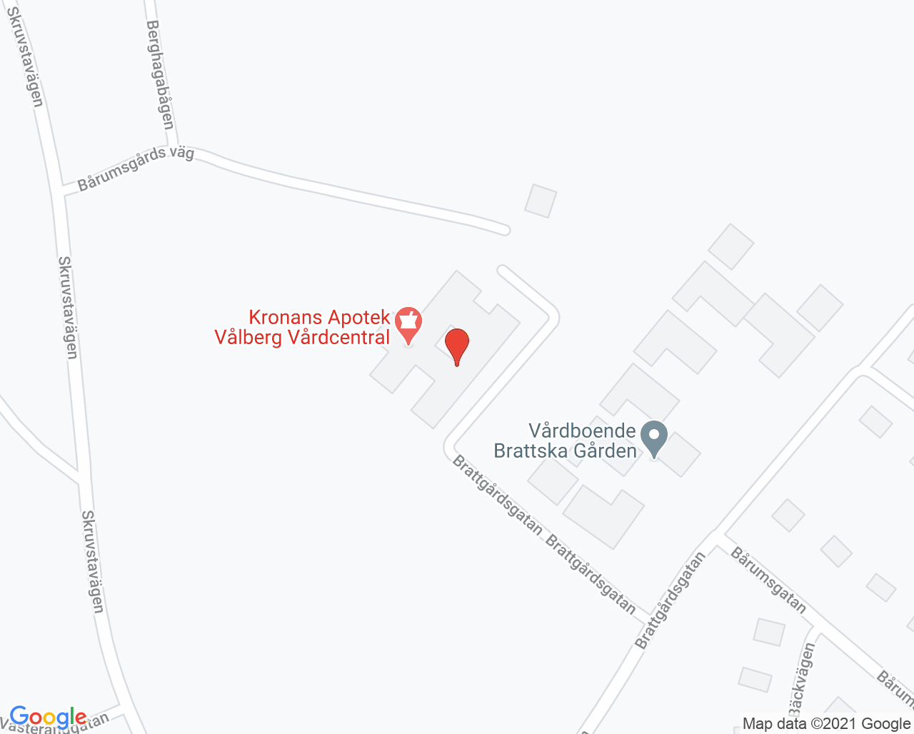 Karta till Capio Vårdcentral Vålberg