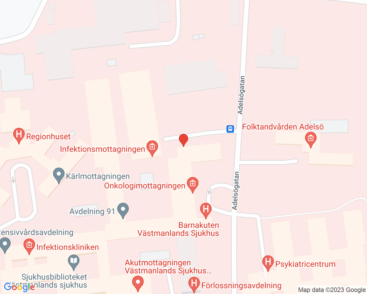 Karta till Kirurgmottagning 2, Västerås