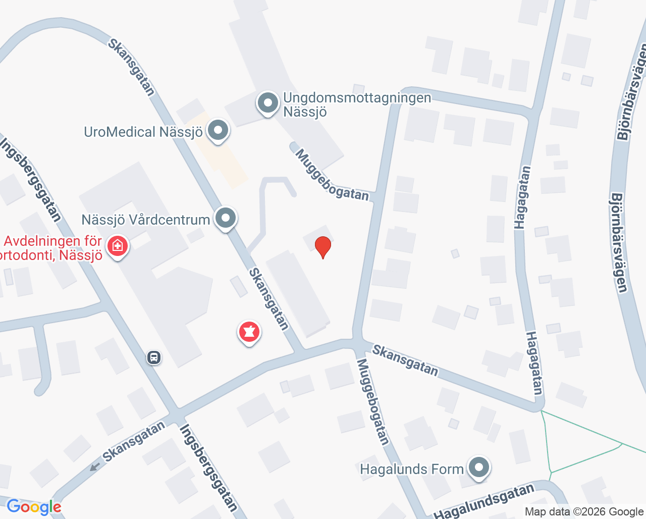 Karta till Mammografivagnen Nässjö