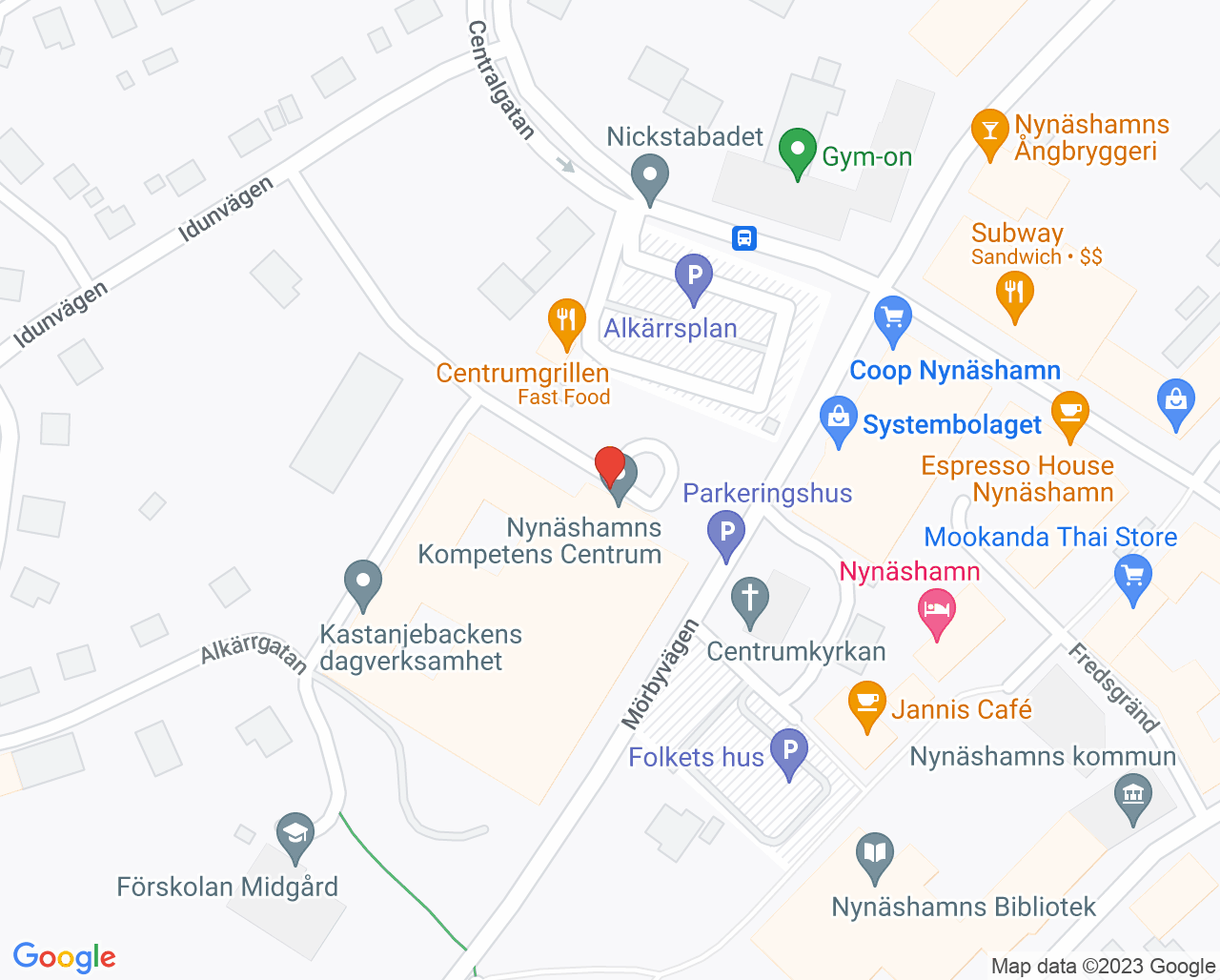 Karta till Närlaboratorium Nynäshamn, Karolinska Universitetssjukhuset