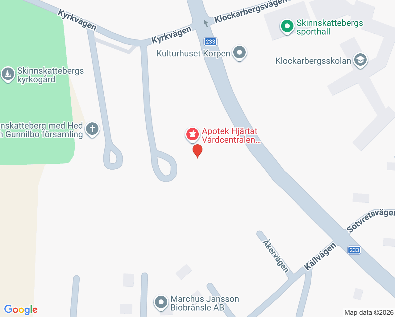 Karta till Skinnskatteberg Närvården