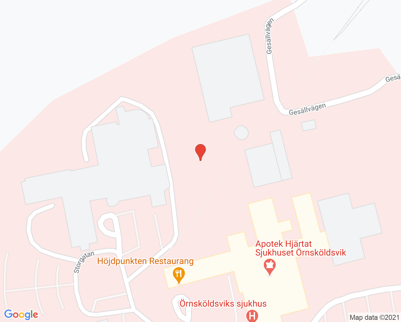 Karta till Klinisk fysiologi Örnsköldsvik