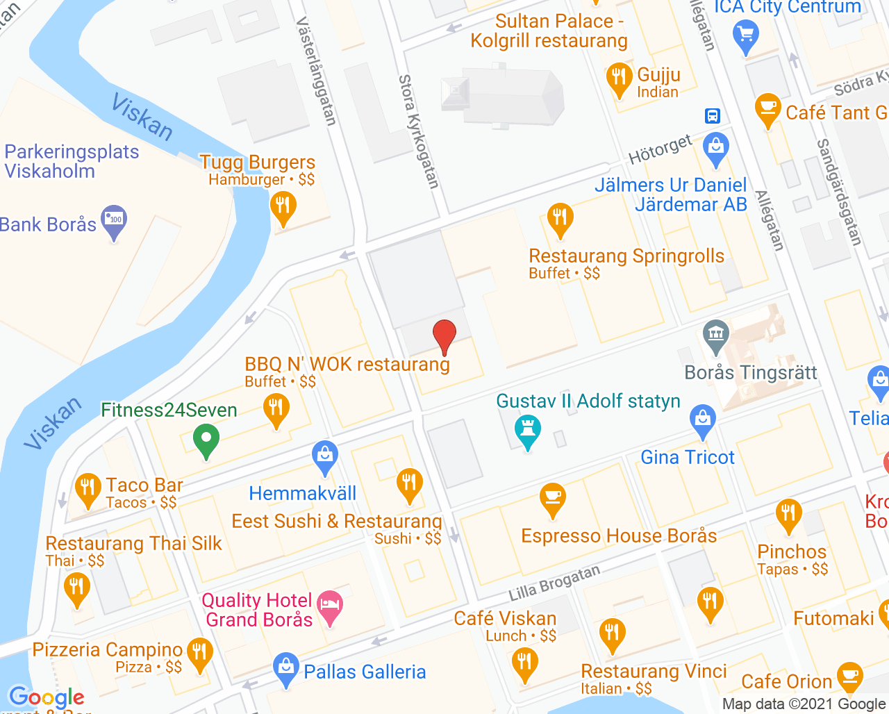Karta till Wikander Synsam Stora Torget
