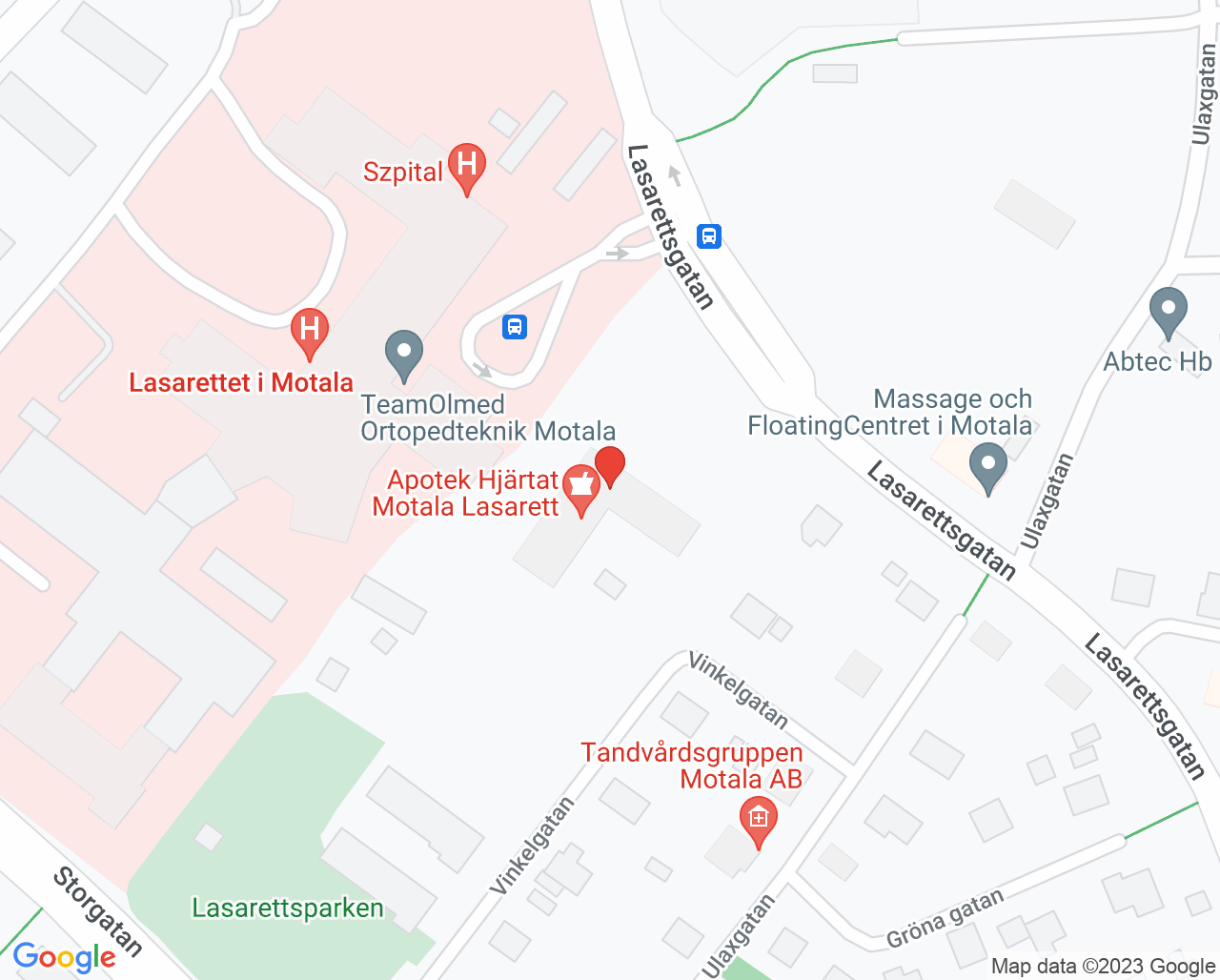 Karta till Vårdcentralen Lyckorna, Motala