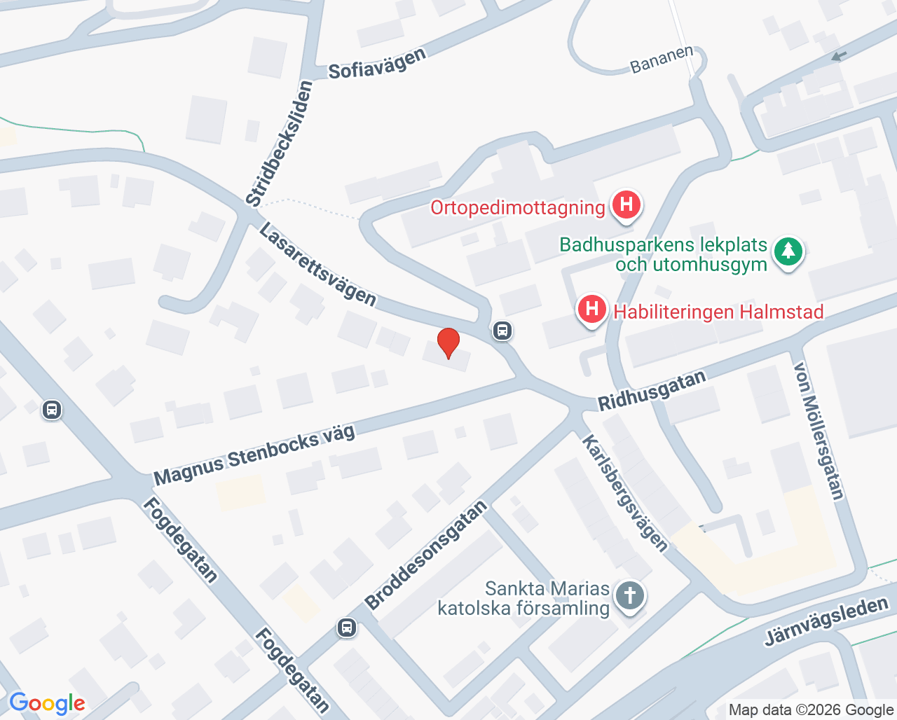 Karta till Nuklearmedicin Halmstad