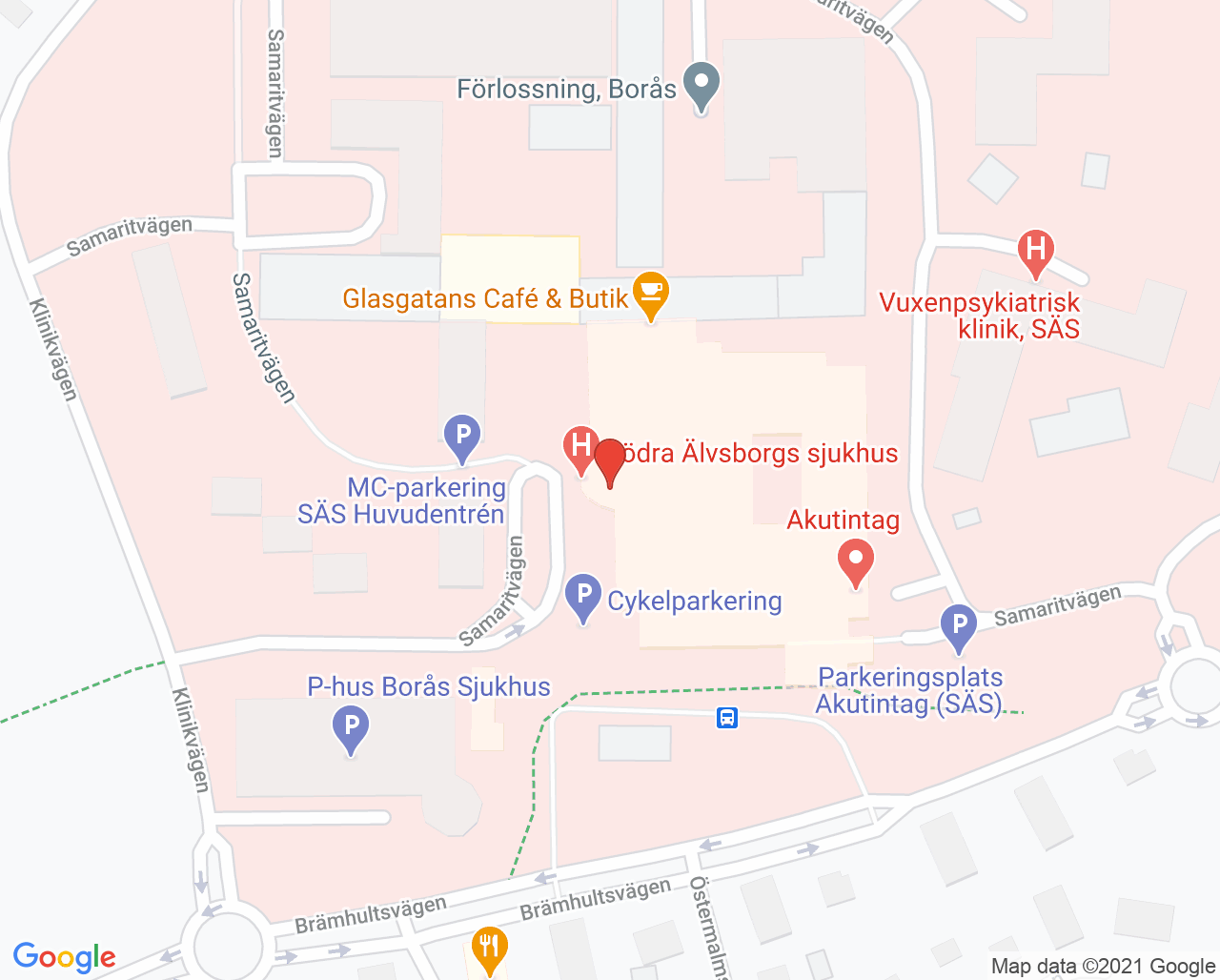Karta till Specialistkliniken för oral protetik Borås, Borås