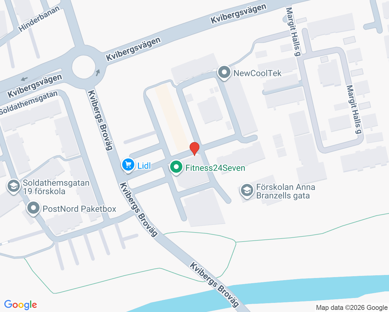 Karta till Omtanken BVC Kviberg, Göteborg