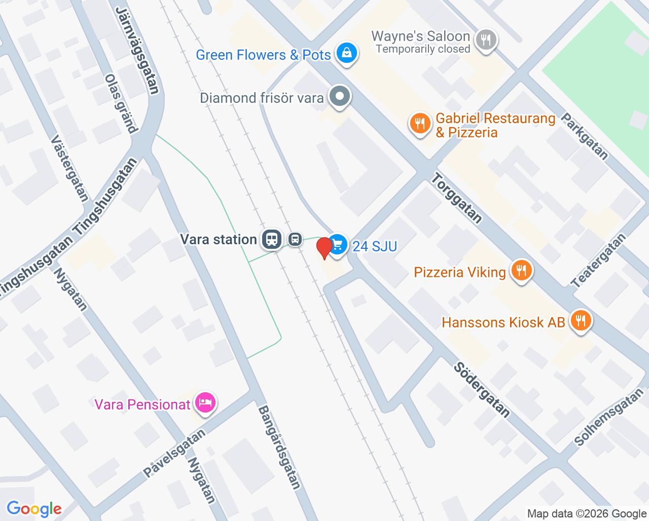Karta till Vara ungdomsmottagning, Vara