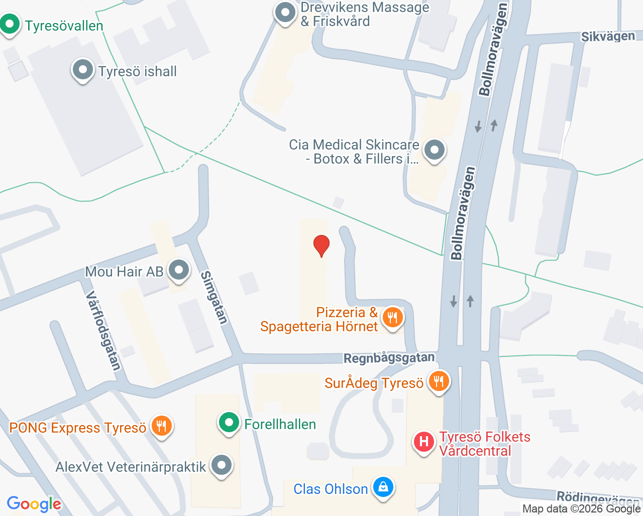 Karta till Bollmora BVC, Bollmora vårdcentral