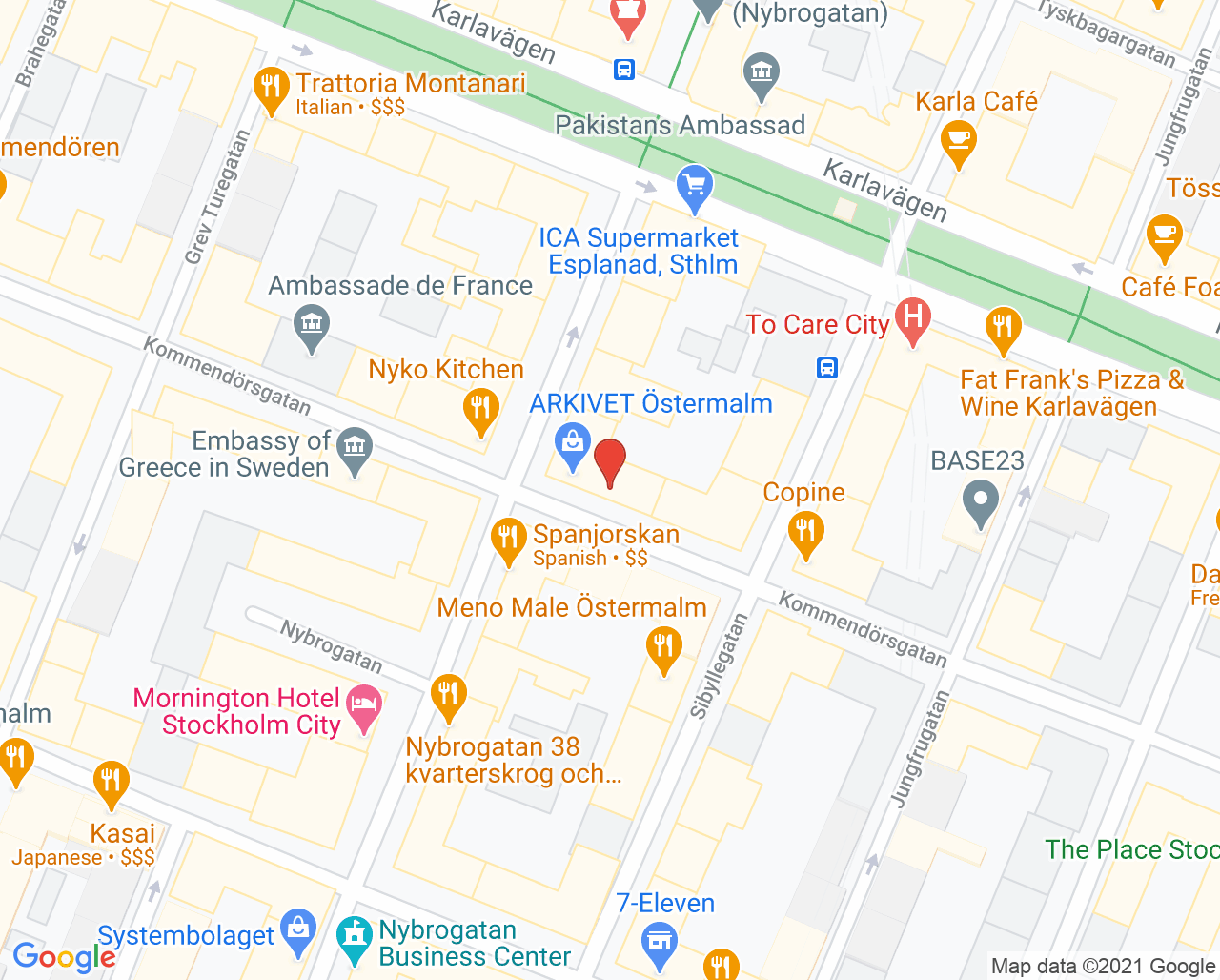 Karta till Tandläkare Ansari, Stockholm