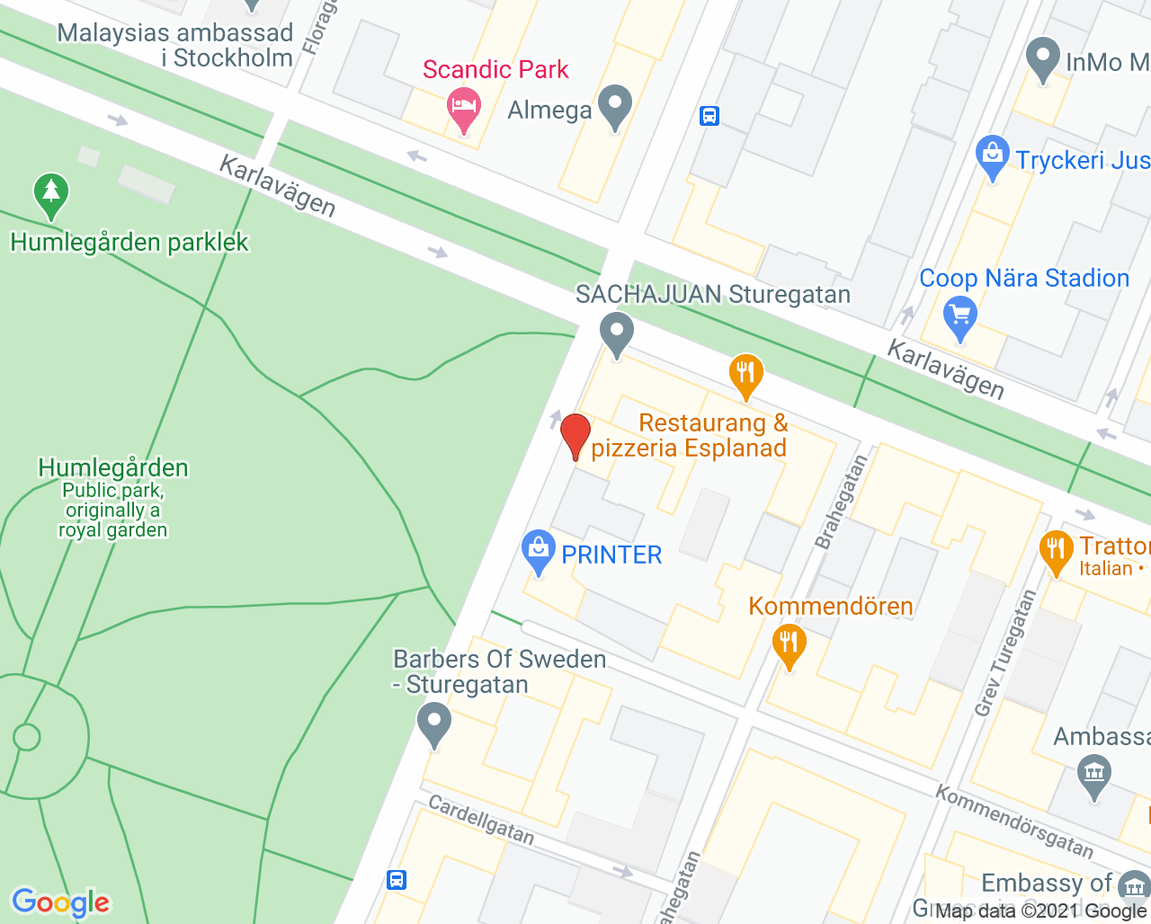 Karta till Tandläkare Michael Werner, Östermalm