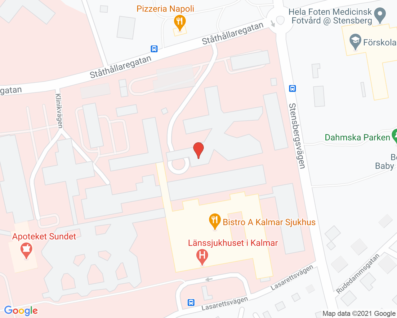 Karta till Barnakutmottagningen Kalmar