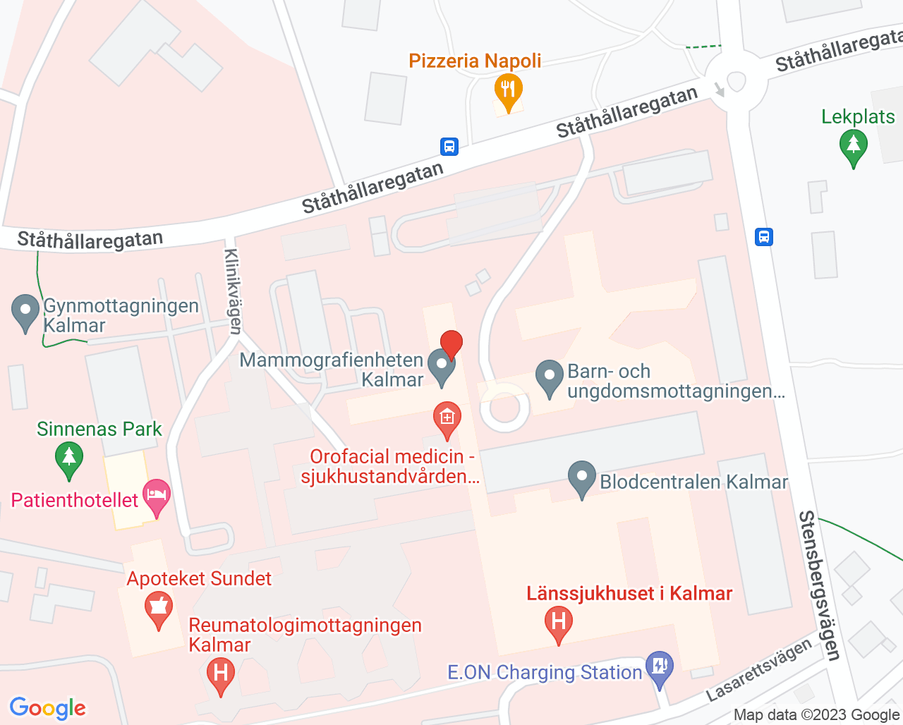 Karta till Barntandvården Kalmar