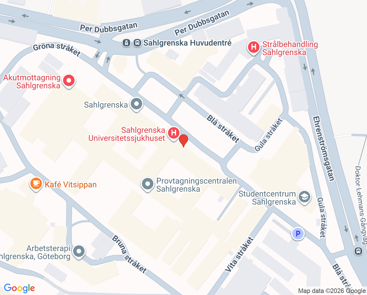 Karta till Tobaks- och nikotinpreventiv mottagning, Göteborg