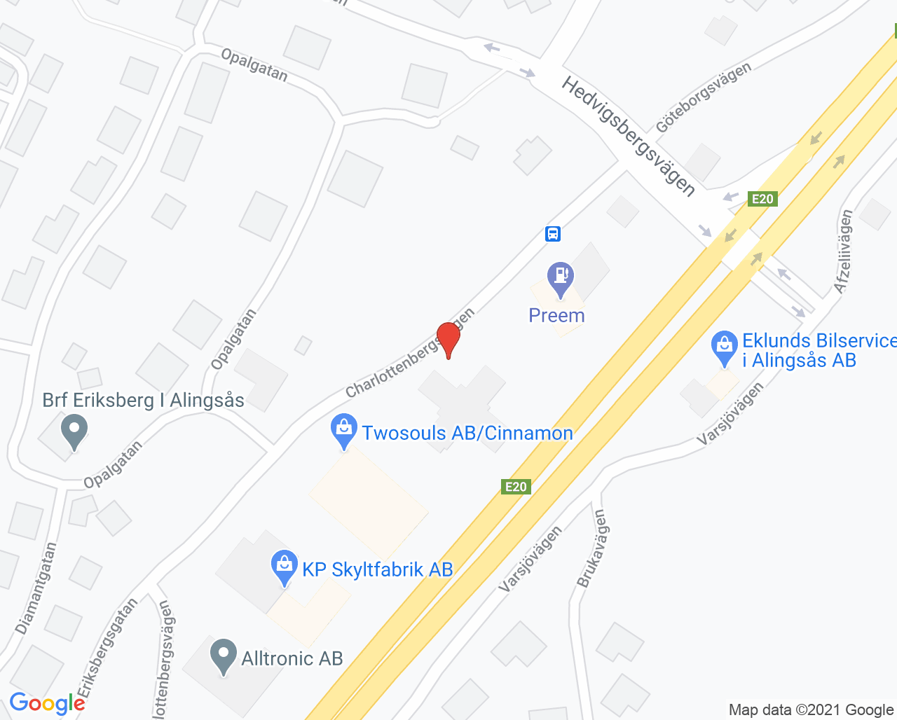 Karta till Psykiatrimottagning Alingsås, Alingsås