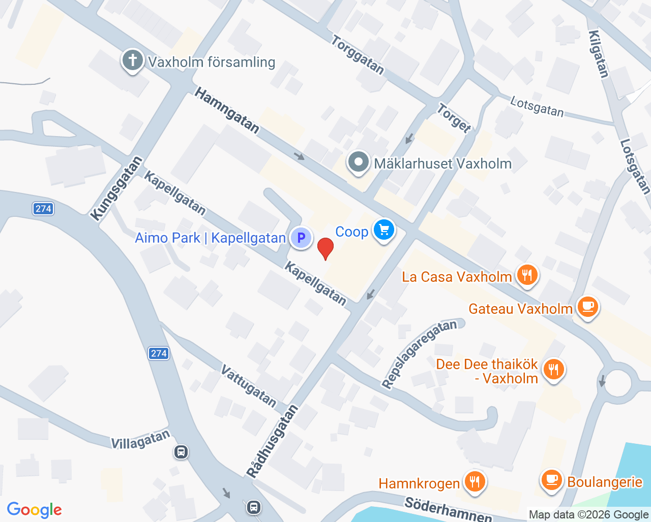 Karta till Närlaboratorium Vaxholm, Karolinska Universitetssjukhuset