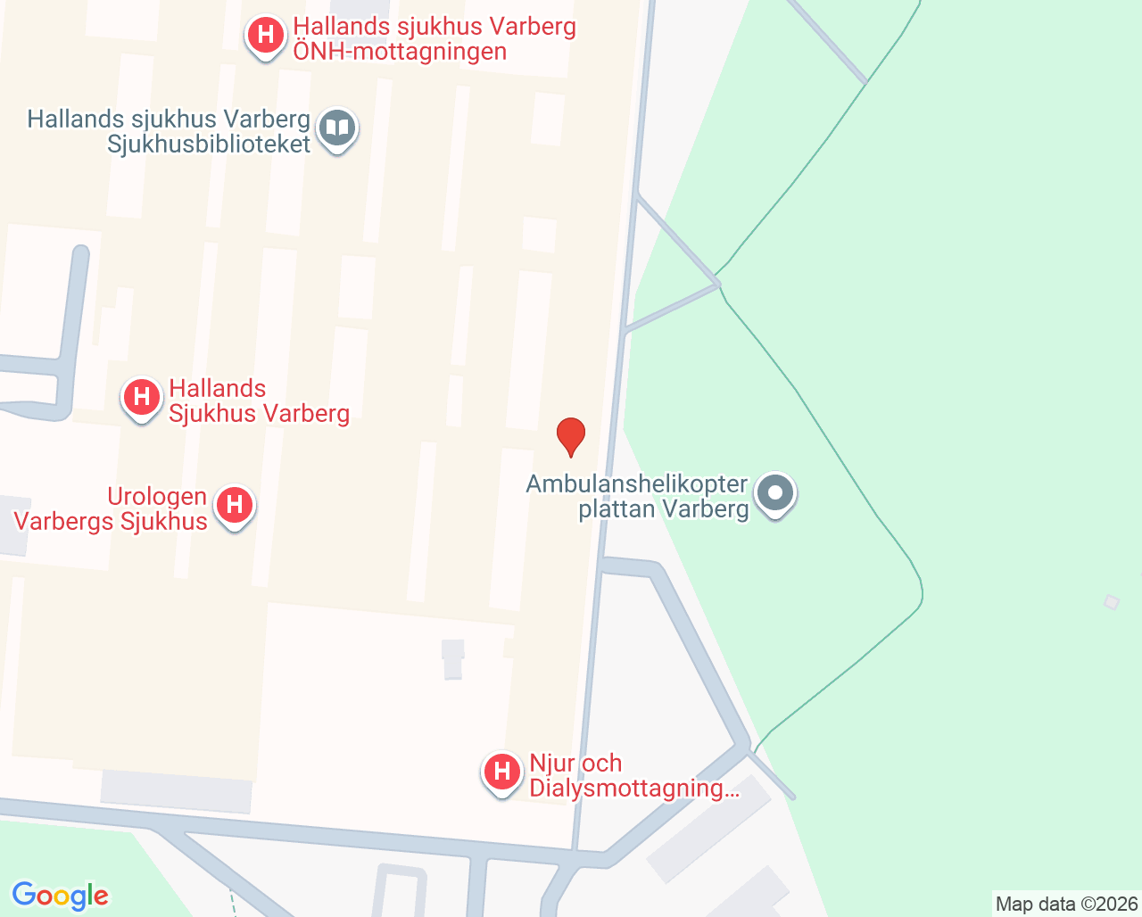 Karta till Hjärtmottagningen Hallands sjukhus Varberg