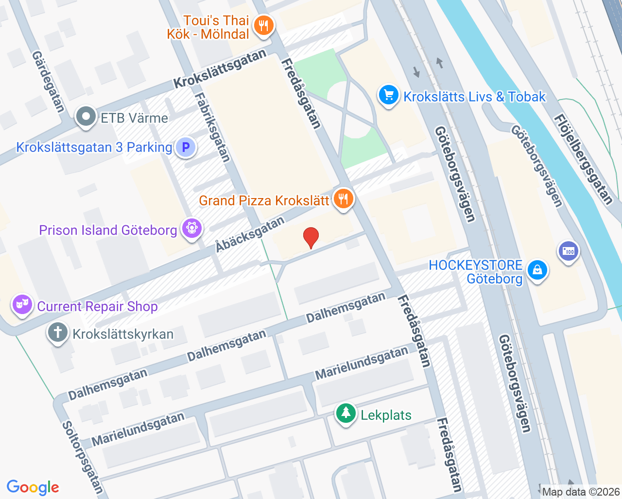 Karta till Folktandvården Krokslätt Mölndal, Mölndal