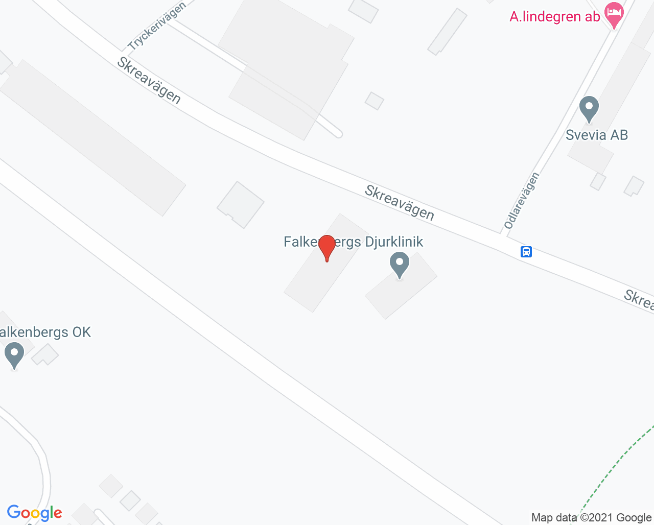 Karta till Barnavårdscentralen Husläkarna Falkenberg
