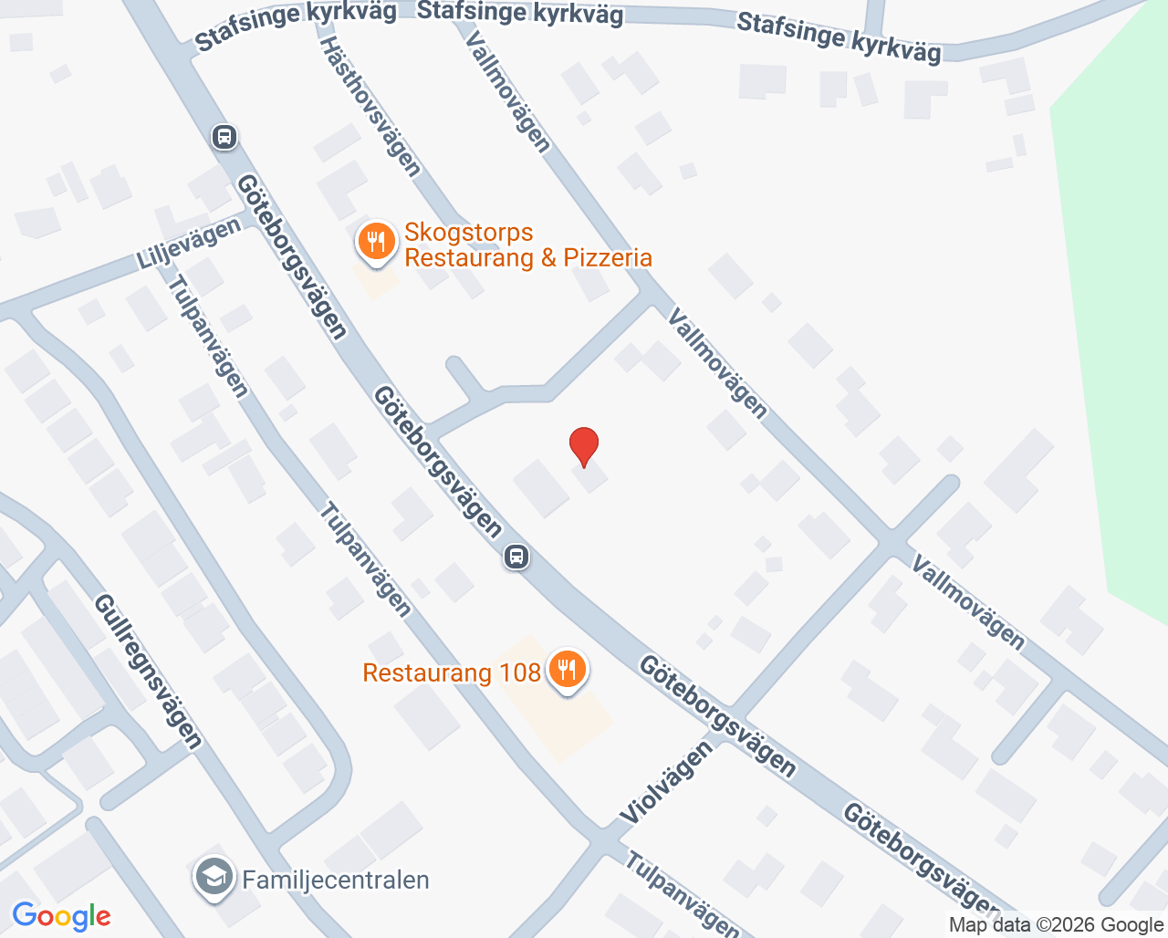Karta till Barnavårdscentralen Skogstorp, Falkenberg