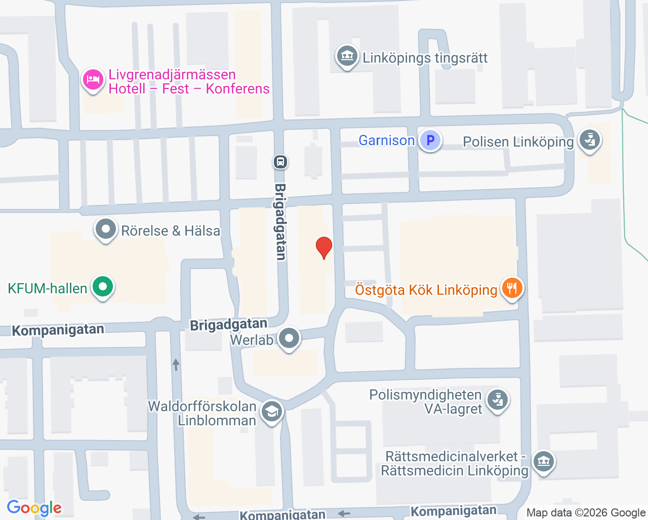 Karta till Logopedimottagningen Brigaden, Öron- näs- och halskliniken