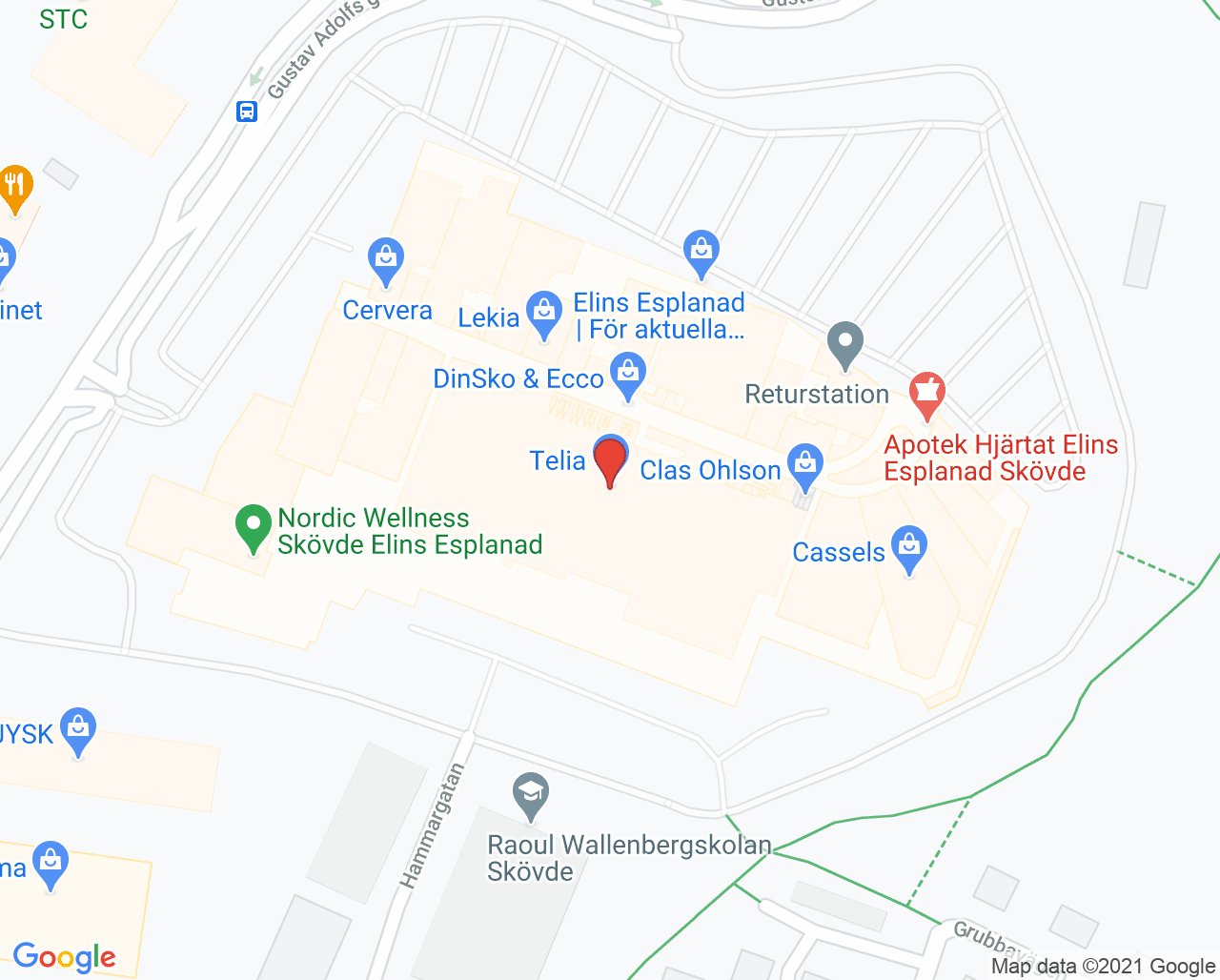 Karta till Synsam Skövde Esplanaden