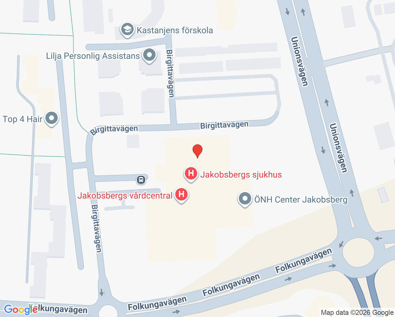 Karta till Audika Jakobsberg