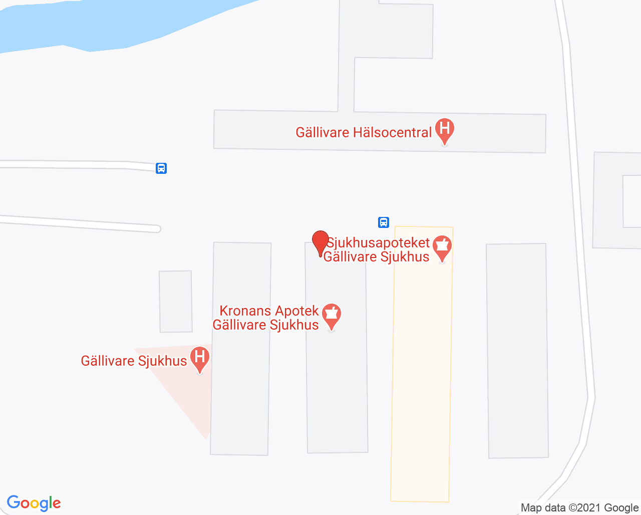 Karta till Gynekologmottagningen Gällivare sjukhus