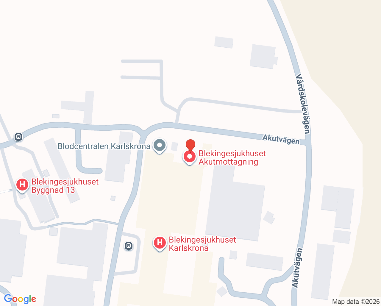 Karta till Akutmottagning Karlskrona