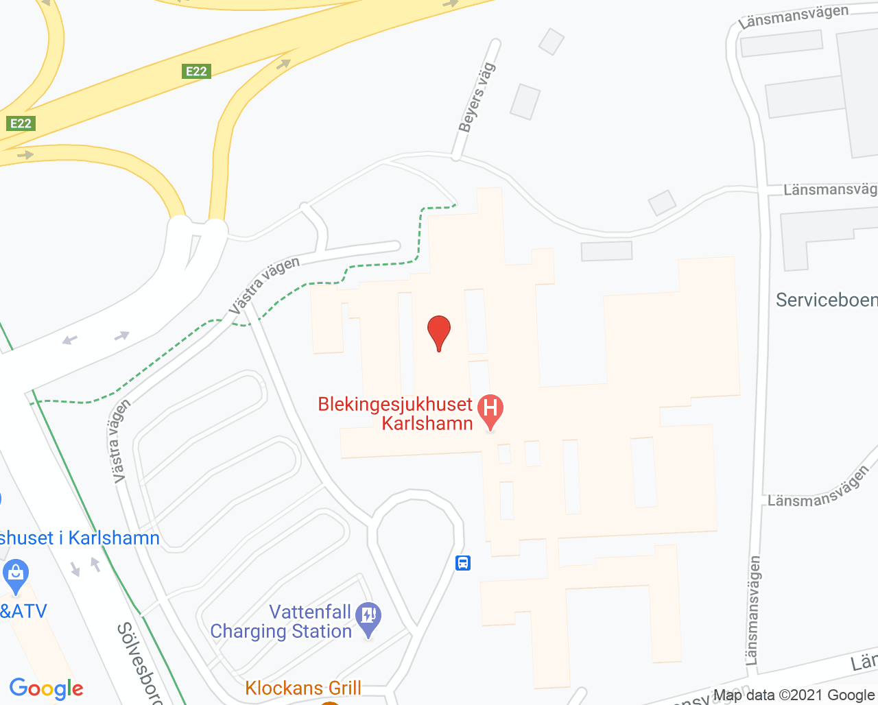 Karta till Diagnostiskt centrum, Karlshamn