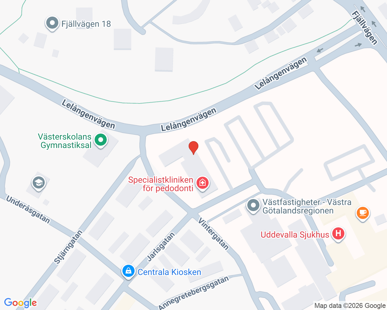 Karta till Specialistkliniken för oral protetik Uddevalla, Uddevalla
