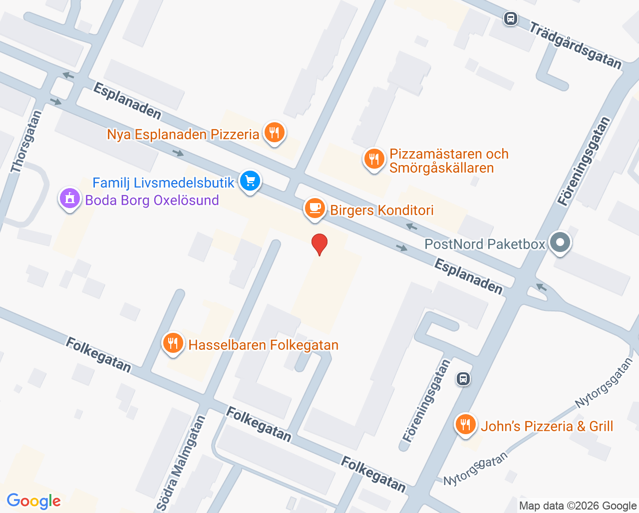 Karta till Barnavårdscentralen Familjecentralen Oxelösund, Oxelösund