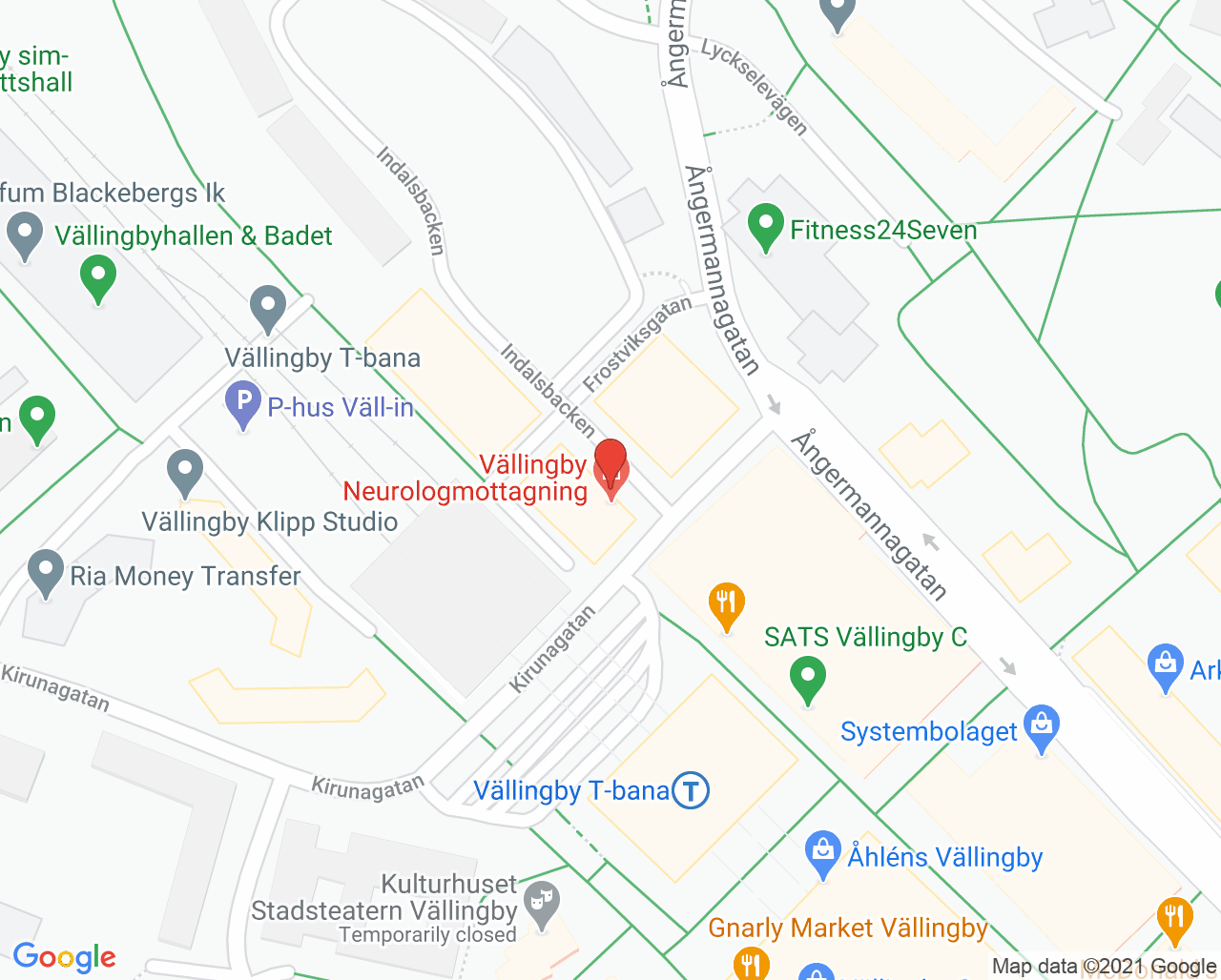 Karta till Vaccin.nu Vällingby