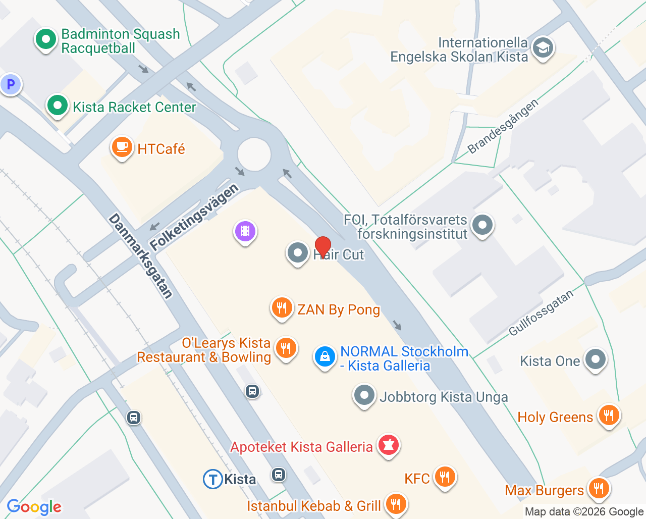 Karta till Kista BVC