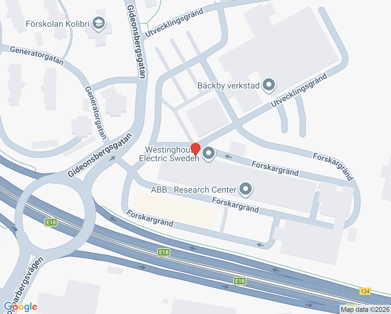 Karta till Tegnér Familjeläkarmottagning, Västerås