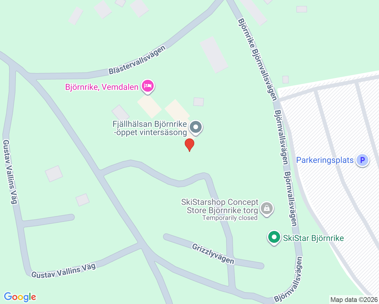 Karta till Fjällhälsan Björnrike