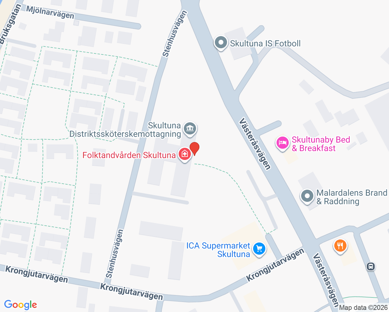 Karta till Folktandvården Skultuna