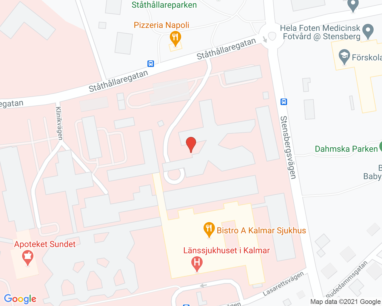 Karta till Kirurgavdelning 7 Kalmar