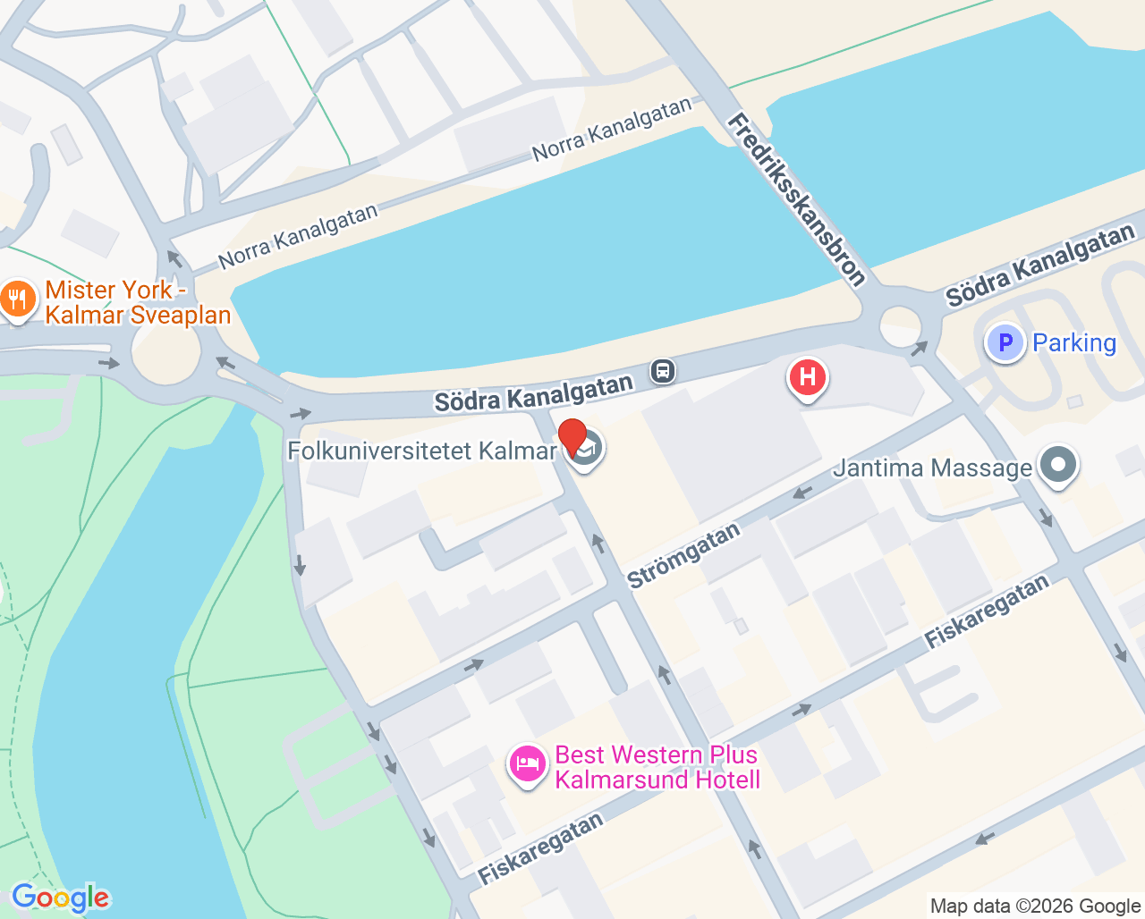 Karta till Ungdomsmottagningen Kalmar