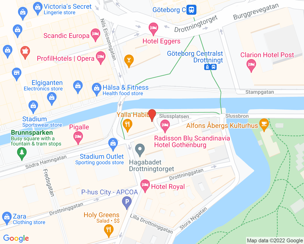 Karta till GHM Göteborgs Hudläkarmottagning