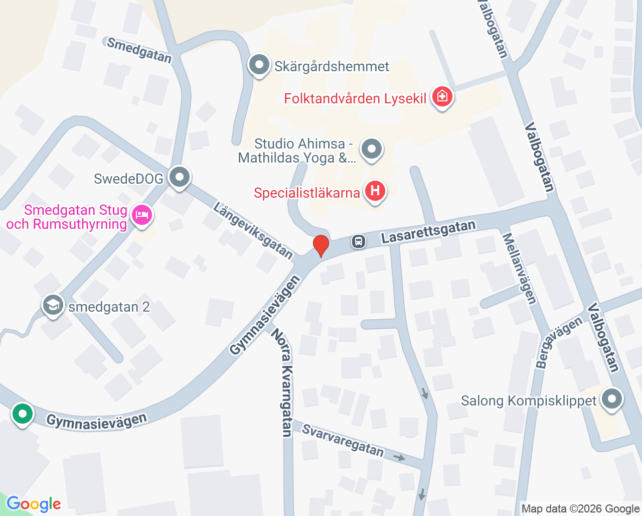 Karta till Närhälsan Lysekil barnavårdscentral, Lysekil