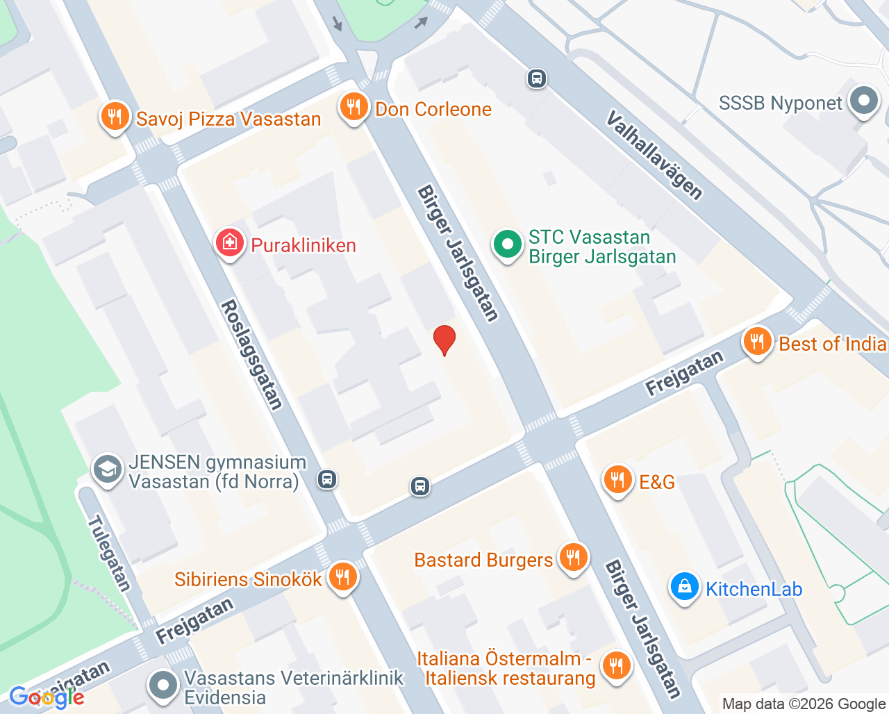 Karta till Babyscreen Stockholm