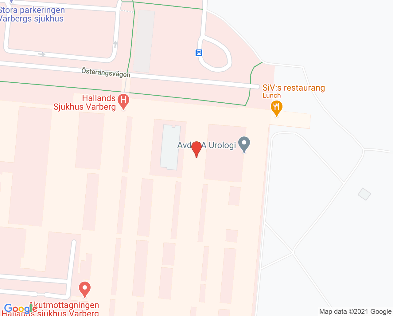 Karta till Allergimottagningen Hallands sjukhus Varberg
