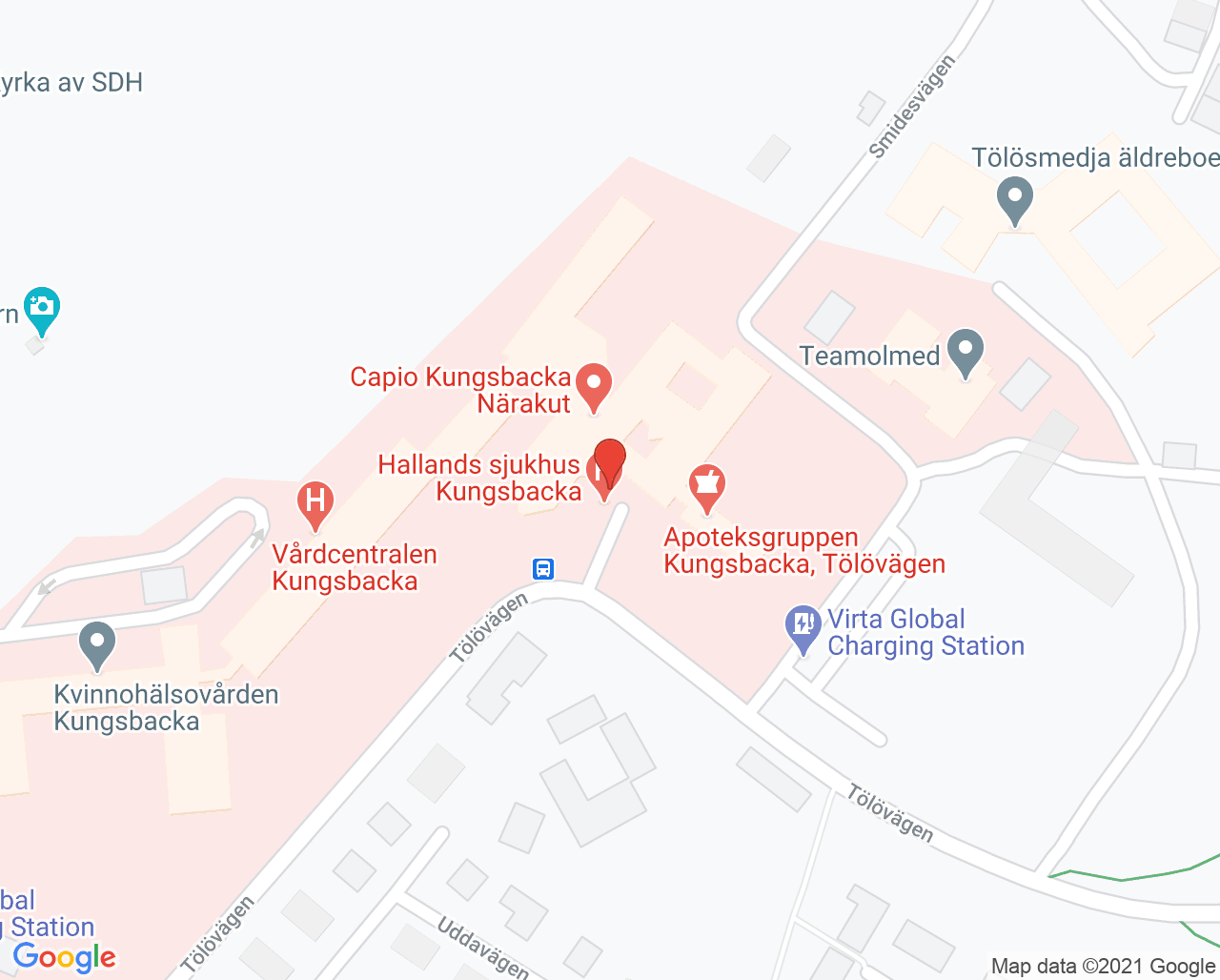 Karta till Habiliteringen Kungsbacka
