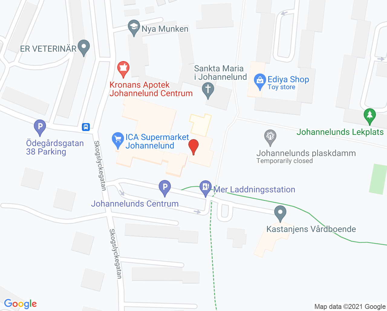 Karta till Distriktssköterskemottagningen, Capio Vårdcentral Johannelund AB