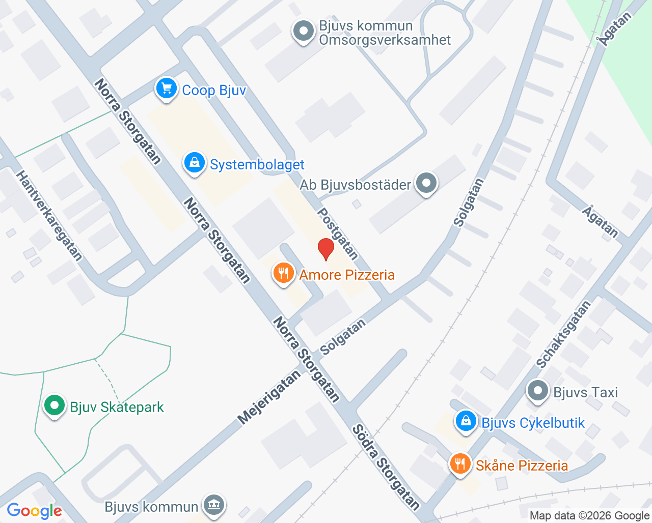 Karta till Solklart Vård i Bjuv