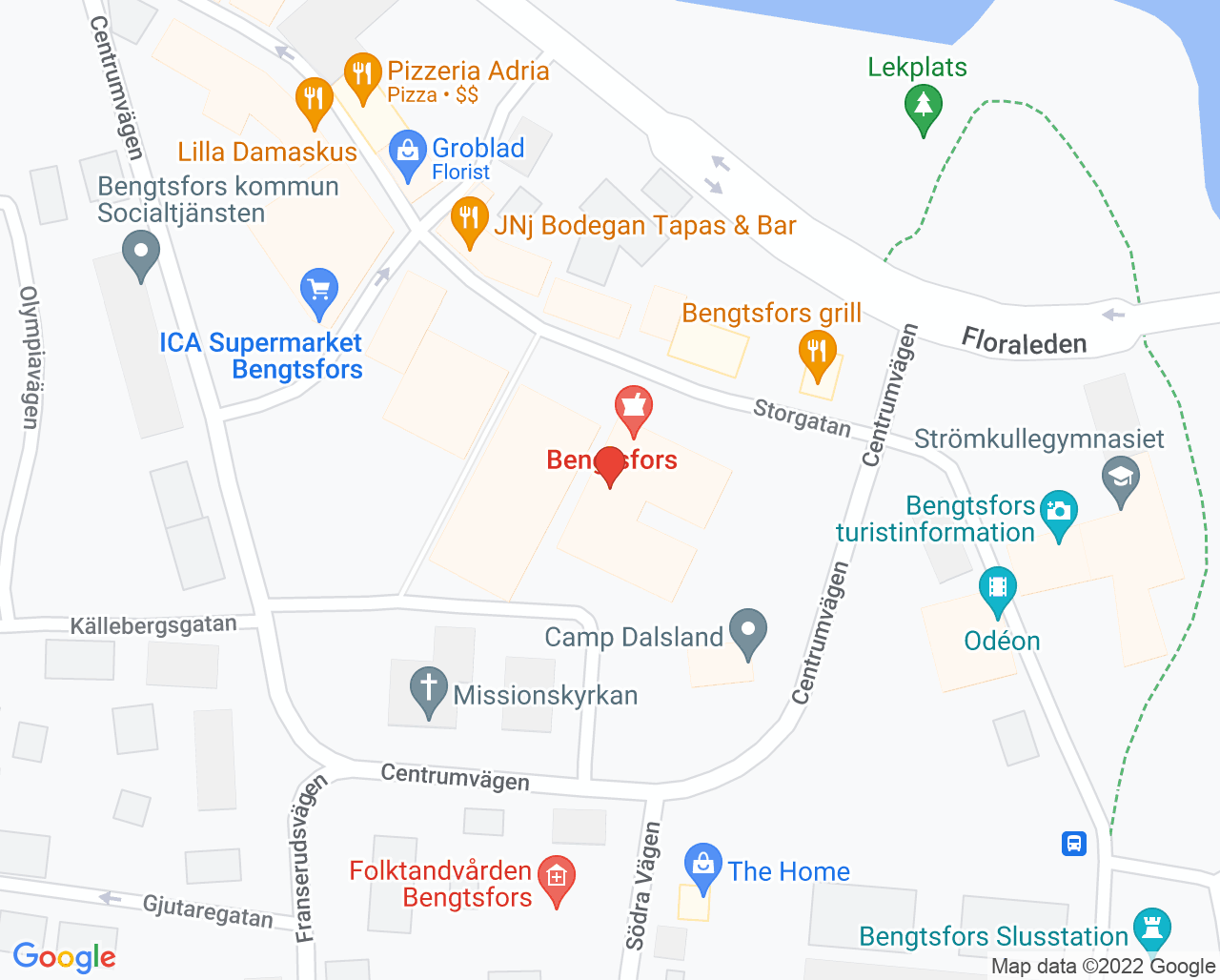 Karta till Bengtsfors ungdomsmottagning