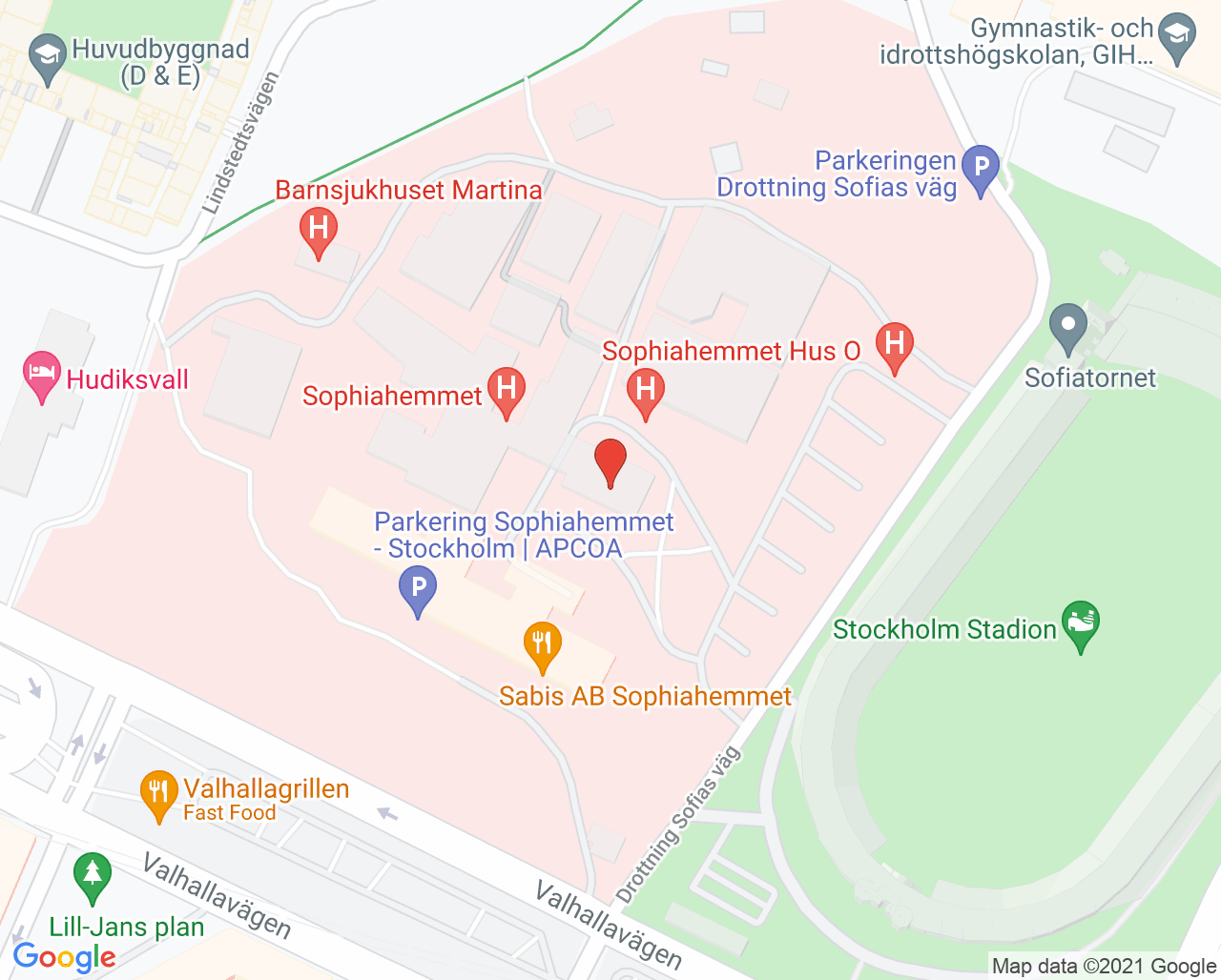 Karta till Unilabs Sophiahemmet Röntgen